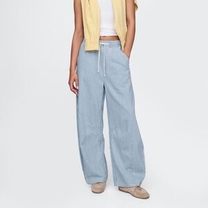 GAP Blue Striped Mid Rise Horseshoe Pants